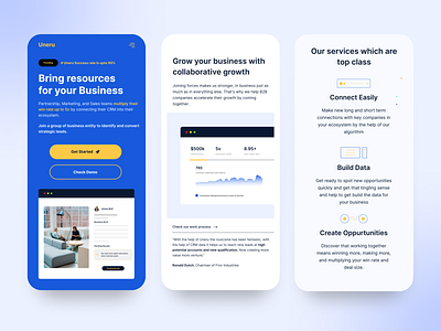 Uneru I Collaborative Business Venture Mobile Responsive branding business website clean company website homepage interface design landing page minimal mobile responsive mobile responsive design modern product website responsive responsive design responsive website ui design visual design web design website design website resposnsive