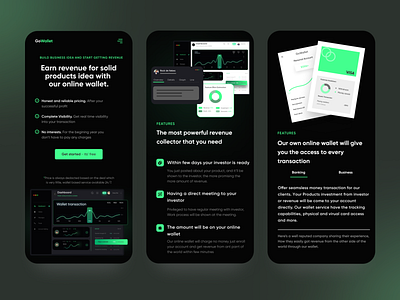 Go Wallet I Online Banking Service Website Mobile Responsive banking software clean dark design fintech interface design landing page minimal mobile responsive mobile responsive design mobile ui modern responsive design responsive website saas software design software website ui design visual design web responsive website design