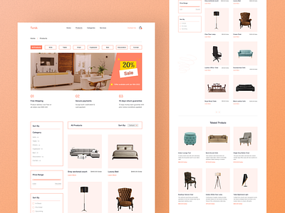 Furnik I Furniture Website All Products Page 2022 design service e commerce design ecommerce furniture website furniture website design 2022 home decoration interface design interior design landing page living room minimal modern product landing page product page design trendy ui design visual design visual designer web landing page website design
