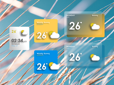 Weather App - Widgets UI Concept 3d app component design dribbble graphic design illustration interface minimal motion graphics transparency ui ux web widgets