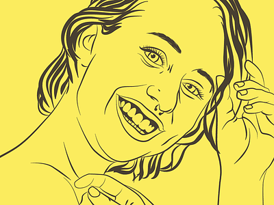 Head digital drawing face figure girl illustration ink portrait yellow