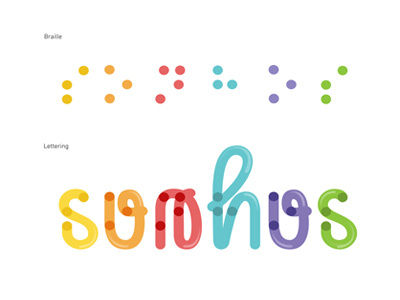 SONHOS (Dreams) braille branding lettering logo sonhos typography