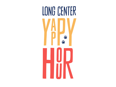 Long Center Yappy Hour Logo Concept branding dog logo logo design typeography