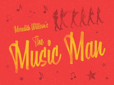 The Music Man musical poster texture the music man title treatment
