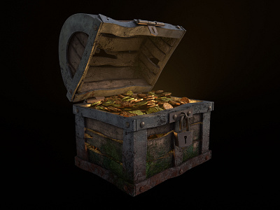 Treasure chest ( gold ) ancient box bronze chest coin container gift gold heritage loot metal money old padlock retro reward secret steel treasure wood