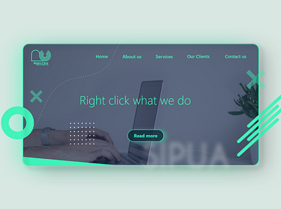 Agency landing page agency cta geometry green and blue landing page laptop ui ux web web design