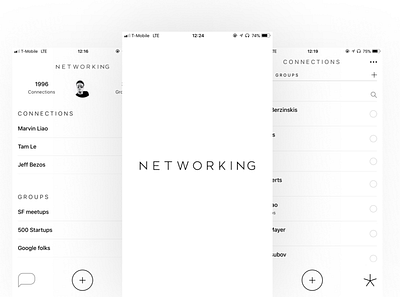 Networking interface bw interface minimalism minimalist mobile app mobile app design mobile design mobile ui start up startup ui ux