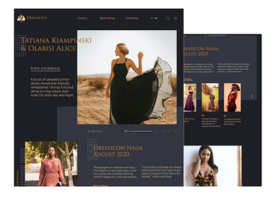 Dressicon web app cloth commerce design 2020 desktop dress experience fashion girl interface lady landing page mobile page trend ui ux web women