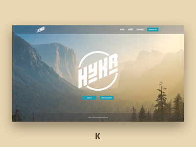 HYKR App Download Page application concept creative design desktop fitness interface login nature ui ux web design