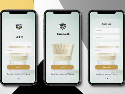 Furnito AR Login Page app typography ui design