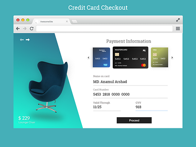 Credit Card Checkout typography ui design web