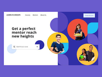 Learn in Group Landing page design. ui ui design ux