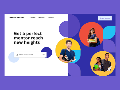 Learn in Group Landing page design.