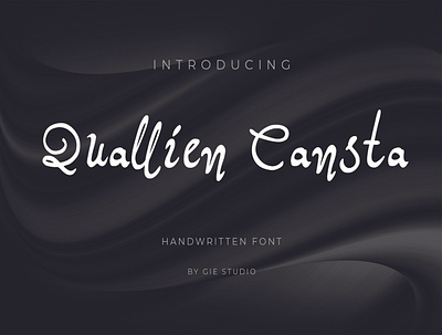 Quallien Cansta font branding design font font awesome font design handmade handmadefont handwritten handwritten font logo masterpiece movie original tittle