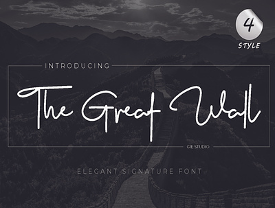 The Great Wall Font elegant font font handwritten font script font signature font