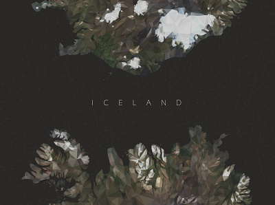 Low Poly Iceland Map commission design flat illustration low poly low poly art poster poster design vector