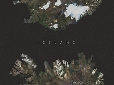 Low Poly Iceland Map