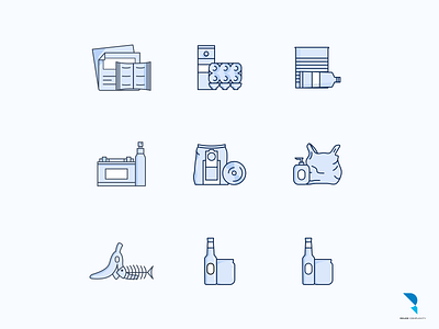 Recycling Icons affinity designer figma icons illustration recycling waste management