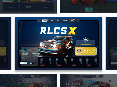 Rocketleague UI Redesign Concept | Screen 5/5 car concept epic games esports figma gaming glassmorphism modern psyonix redesign rocket league soccer ui ux