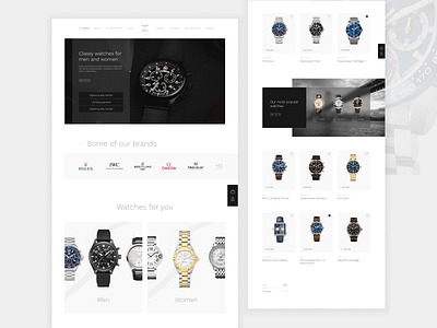 Watches | Webshop | Design exploration black and white cards clean figma modern ui ux watches