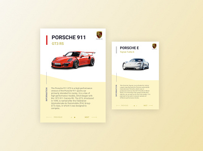 Porsche Cards card cars ui ux