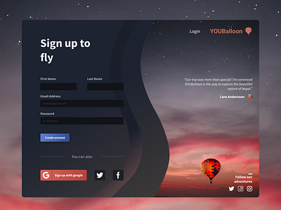 Sign Up Page | Daily UI :: 001