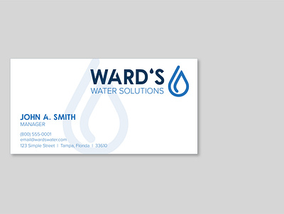 Ward's 💧 Solutions Business Card branding design illustration illustrator lettering logo logo design minimal typography vector