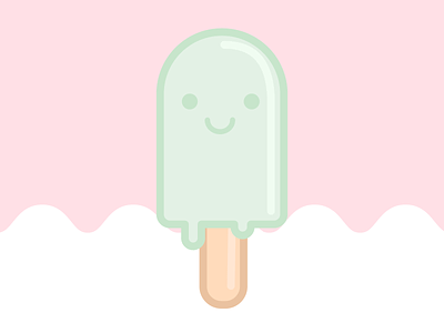 Happy Food Club: Minty Popsicle cute art digital art food ice cream icon illustration illustrator pastel popsicle