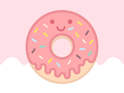 Happy Food Club: Strawberry Sprinkle cute art donut food icon illustration illustrator pastel sprinkles strawberry