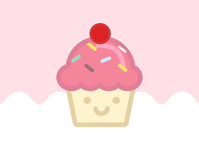 Happy Food Club: Mr. Cupcake cake cupcake cute art food icon illustration illustrator pastel