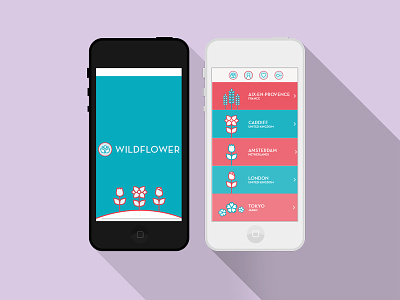 Wildflower: A Travel App app flower icon student work travel
