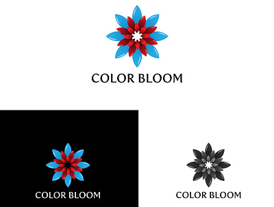 Color bloom Logo flat flower logo graphic design logo logo design