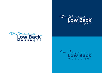 Dr Stock s Low Back Massager LOGO artist black and white branding business color concept corporate creative design graphic logo logodesign simple design text theme typogaphy web