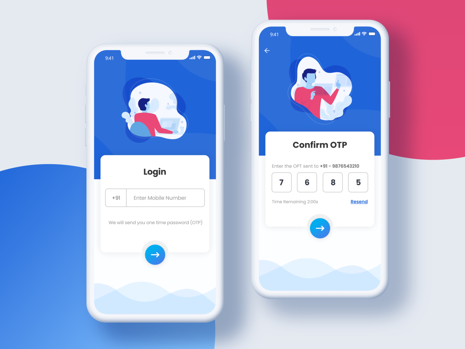 Login with OTP | Mobile App UI/UX Design by Chetan Jadhav on Dribbble