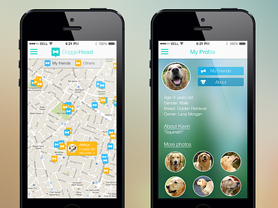 Doggiehood App app application design dogs interactive ui ux