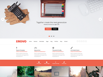 EROVO - Responsive Multipurpose WordPress Theme corporate ecommerce modern multipurpose red shopping template wordpress theme