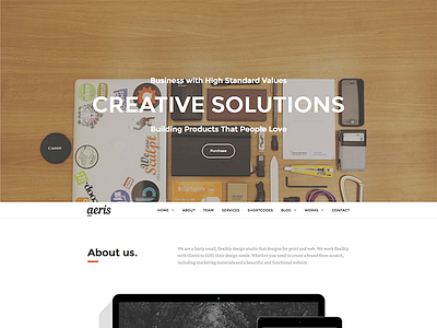 Aeris business corporate creative onepage theme wordpress