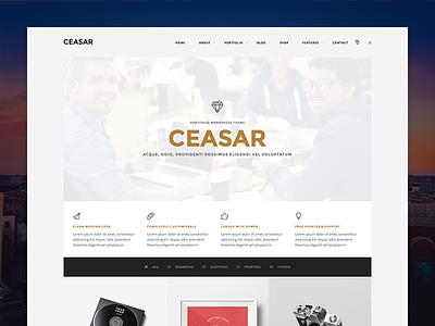 Ceasar news portfolio template theme wordpress