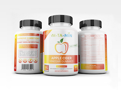 Apple Cider Supplement Bottle Label Design bottle label bottles branding design label label design product label supplement