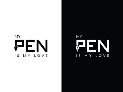 My Pen Is my love branding design logo pen typeface typo typography typography art vector