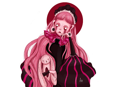 Crybaby art artist artwork bunny girl illustration pink procreate toy