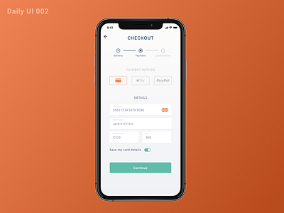 Daily UI #002 - Credit Card Checkout