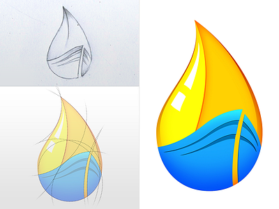 Oil & Shipping 2d app blue branding design icon illustration logo shipping sketch vector web