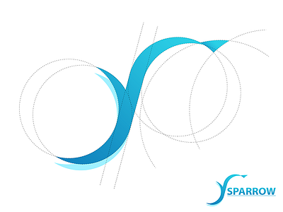 Sparrow-Logo bird blue branding circles design grids icon illustration lettering logo sparrow typography