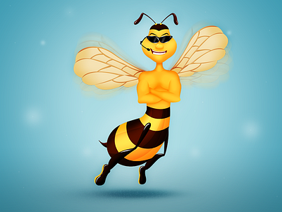 'B'ouncer 2d art bouncer cartoon character children concept design honey bee illustration magic security guard