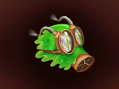 Steampunk Slimer 2d character concept design game green illustration metal photoshop slimer steampunk