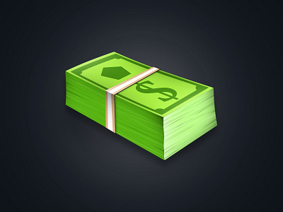 Cash 2d cash concept design game icon illustration logo money perspective photoshop vector
