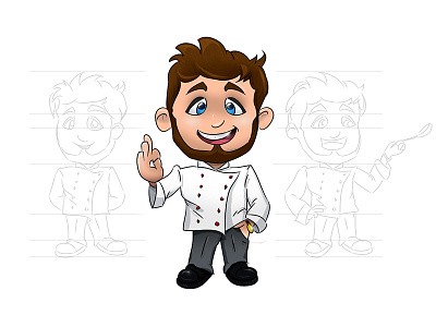 Chef 2d art character chef cook design fun game graphic illustration photoshop smile