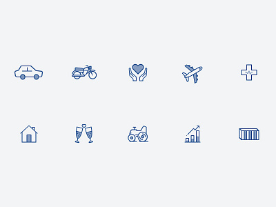 iconSet 2d branding design finance icon iconography insurance line line art logo photoshop website