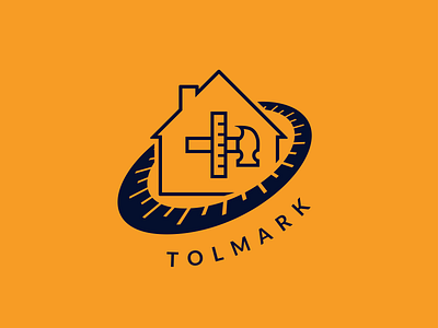Tolmark - Logo Exploration 3 2d branding carpentry concept design flat hammer house icon identity illustration logo logotype scale sign skill tool typography vector wood